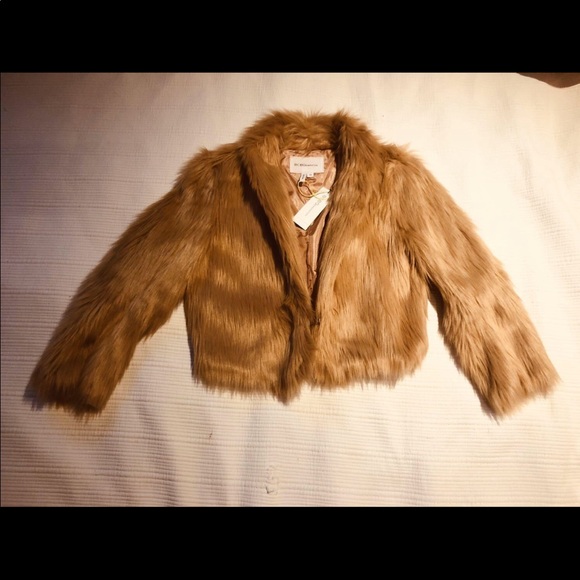 BCBGeneration Pink Blush Faux Fur Crop Jacket - Picture 3 of 5